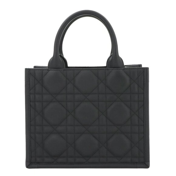 Christian Dior Cannage Book Tote Small Bag Leather Black Ultramatte 90283459 - Picture 1 of 11